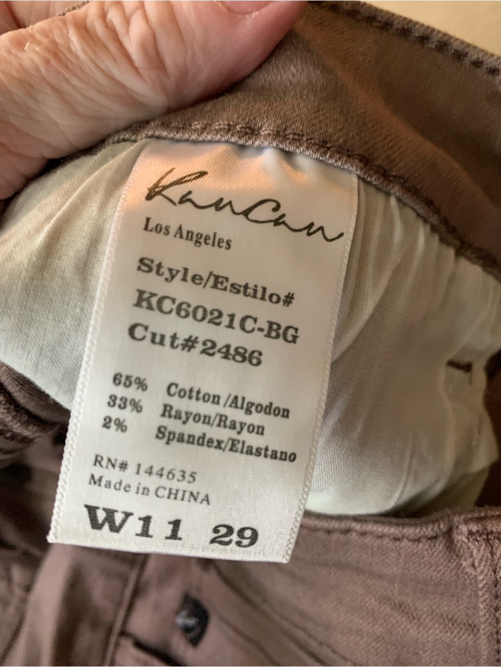 KanCan Mauve Brown Frayed Hem Jeans - Picture 5 of 5
